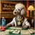 Poodle's Winning Ways metal print featuring an elegant poodle playing poker surrounded by custom poker chips, cards, and luxury canine-themed accessories
