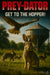 Funny bunny artwork titled Prey-dator with hawk chasing rabbit near farm hopper