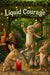 Three rabbits celebrating in a garden with cocktails, gnomes, string lights, and one bunny making a toast from a watering can in a whimsical backyard bar scene