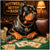 Rottweiler Betting Bash metal print depicting a stylish Rottweiler in leather jacket and gold chain at a casino poker table