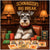 schnauzer at lounge table with Tailored Tonic cocktail, poker chips, Top Dog Deck box and High Paw Hustle cards