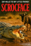 Scrocface humorous crocodile gangster little bird friend metal print