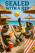 Three seals wearing sunglasses lounging on striped beach chairs under straw umbrellas, each holding a tropical cocktail with beach ball and ocean waves behind