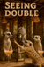 Three meerkats at a safari lodge bar with peach cocktails, one reaching toward a tribal mask reflected in a mirror under woven pendant lights