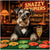 Stylish Schnauzer in tuxedo at casino bar with Pawsecco and poker chips