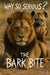 Lion looking serious next to smiling hyena with text Why so serious? The Bark Bite
