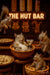 Squirrels in a wooden nut bar under a neon “The Nut Bar” sign, one squirrel holding a martini glass and bowls of pistachios and almonds