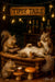 Four squirrels drinking frothy mugs under a “Tipsy Tails” sign on a Metal Print