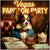 Papillon dog artwork titled Vegas Papillon Party on metal print showcasing an upscale vintage Vegas lounge scene