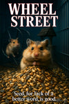 Hamster sitting on a pile of seeds with humorous text Weel Street Seed, for lack of a better word, is good
